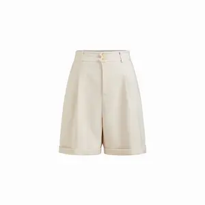 Cider High Rise Pleated Elastic Waist Bermuda Shorts