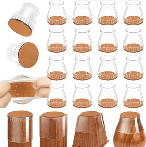 Chair Leg Protectors, 24 Pcs Silicone Pads for Hardwood Floor, Anti-Scratch Floor, Noise-Reducing Chair Leg Cover