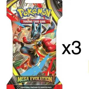 (x3) Pokémon Mega Evolutions Sleeved Booster Packs