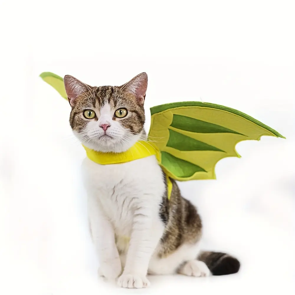 Adorable Green Dinosaur Wings Pet Costume For Halloween - Cozy Polyester, All-Season Cat & Dog Outfit Frenchie Dog Halloween Costumes Halloween Pet Clothes