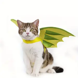 Adorable Green Dinosaur Wings Pet Costume For Halloween - Cozy Polyester, All-Season Cat & Dog Outfit Frenchie Dog Halloween Costumes Halloween Pet Clothes