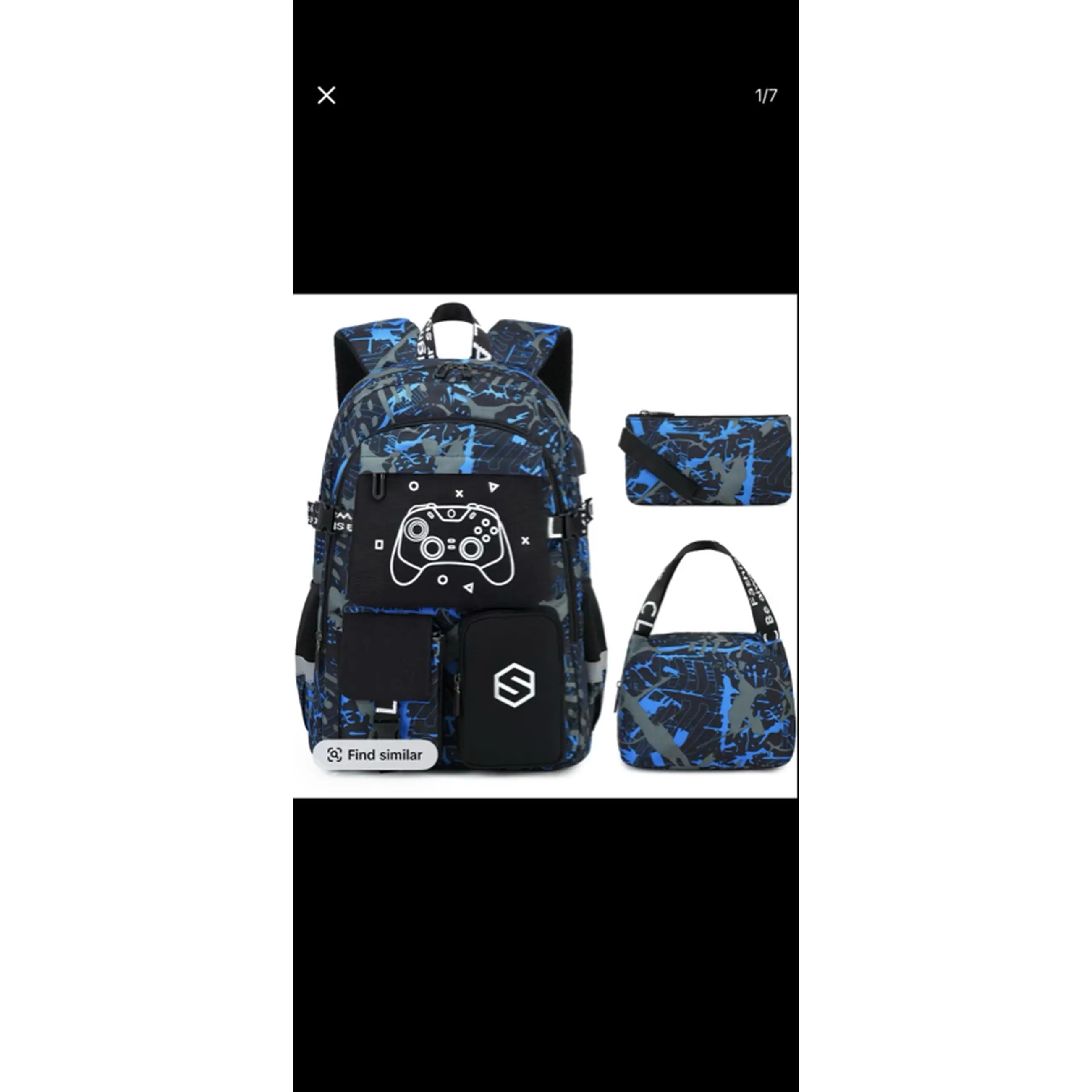 Luminous Waterproof Backpack Set for Back-to-School Students - Includes School Bag, Lunch Bag & Pencil Case, Lightweight, Large Capacity, Cool Design