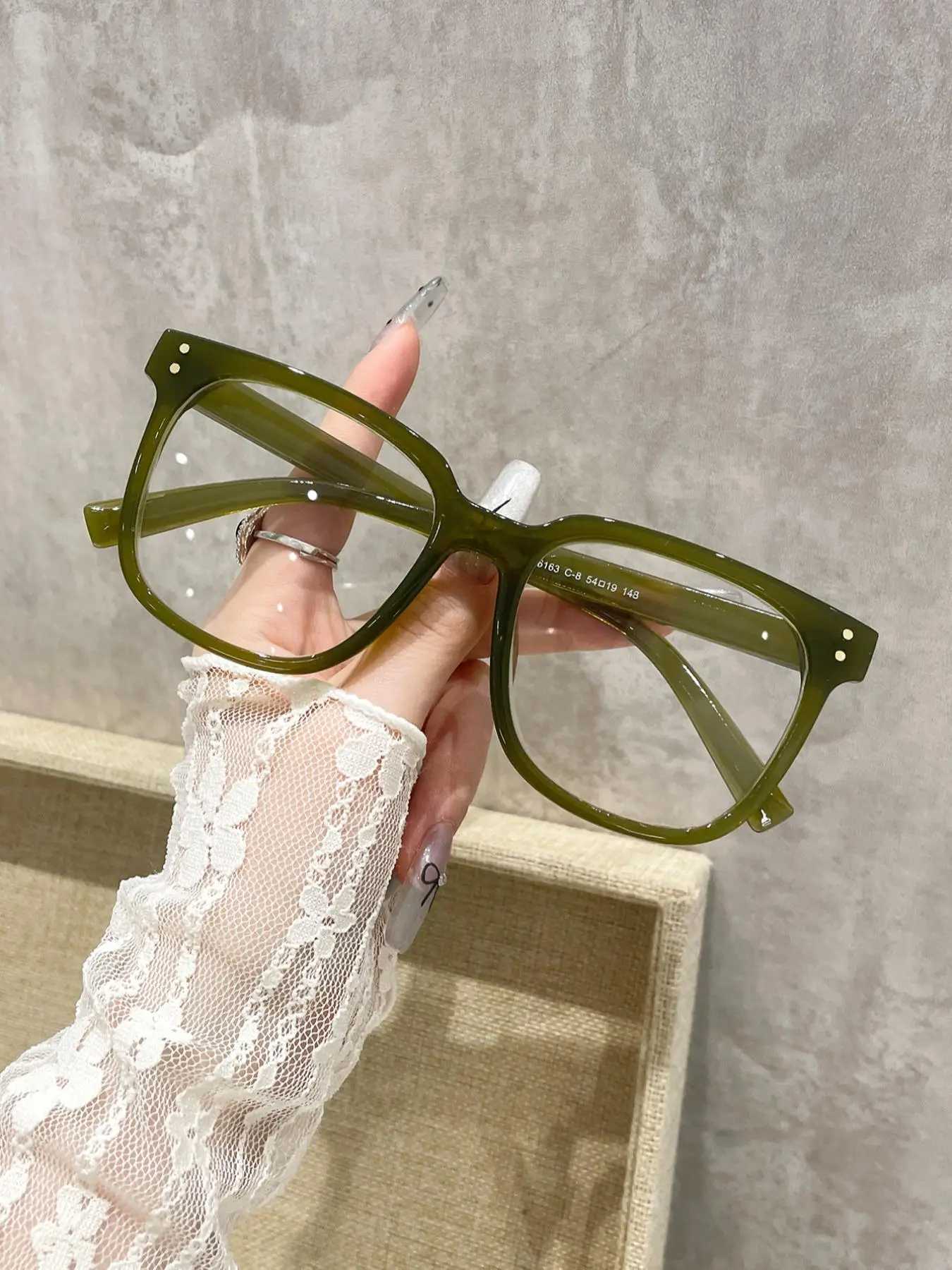 Women's Fashionable Square Frame Eyeglasses, Casual Trendy Anti-blue Light Eyeglasses for Everyday Use, Fashion Accessories for Outdoor Activities