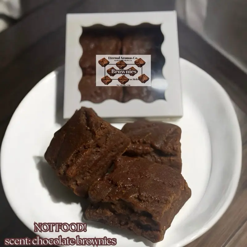 Brownie Wax Melts | Soy Wax Melts | Chocolate Brownie Candle | Dessert Wax Melt | Dessert Candle ~ Food Wax Melts | Realistic Food Wax Melt |  Decor Ornaments Decoration Freshener
