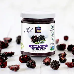 World Of Chia Blackberry Superfood Chia Jam - Antioxidant Rich · No Added Pectin, Gut Health · High Fiber, Pure Cane Sugar | 10.6 oz