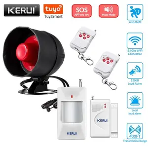 KERUI 110db Loud Alarm System Wifi TUYA APP Control Home Security Alarm System with 40 Wireless Zones & 120dB Sound for Enhanced Protection