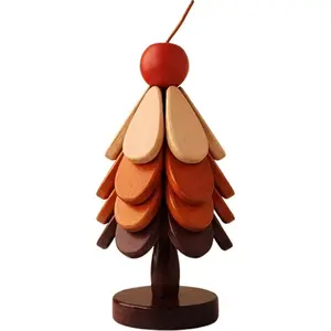 Pine — Wooden Christmas tree coaster set