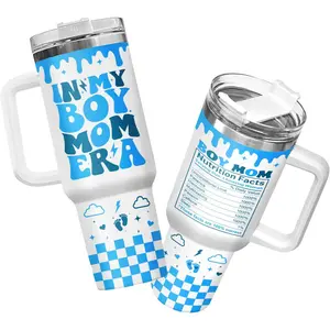 Ultimate New Mom 40oz Tumbler For Daily Hydration, First Mother's Day Gift From Husband Daughter, Aesthetic Vacuum Insulated Travel Mug, Premium Stainless Steel Cup