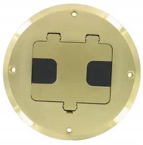 Hubbel Electric Raco Brass Plated Concealed Receptacle Floor Box Kit 6239BP