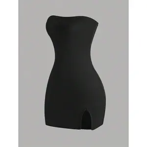 Women'S Black Strapless Dress Mini Short Women Outfit