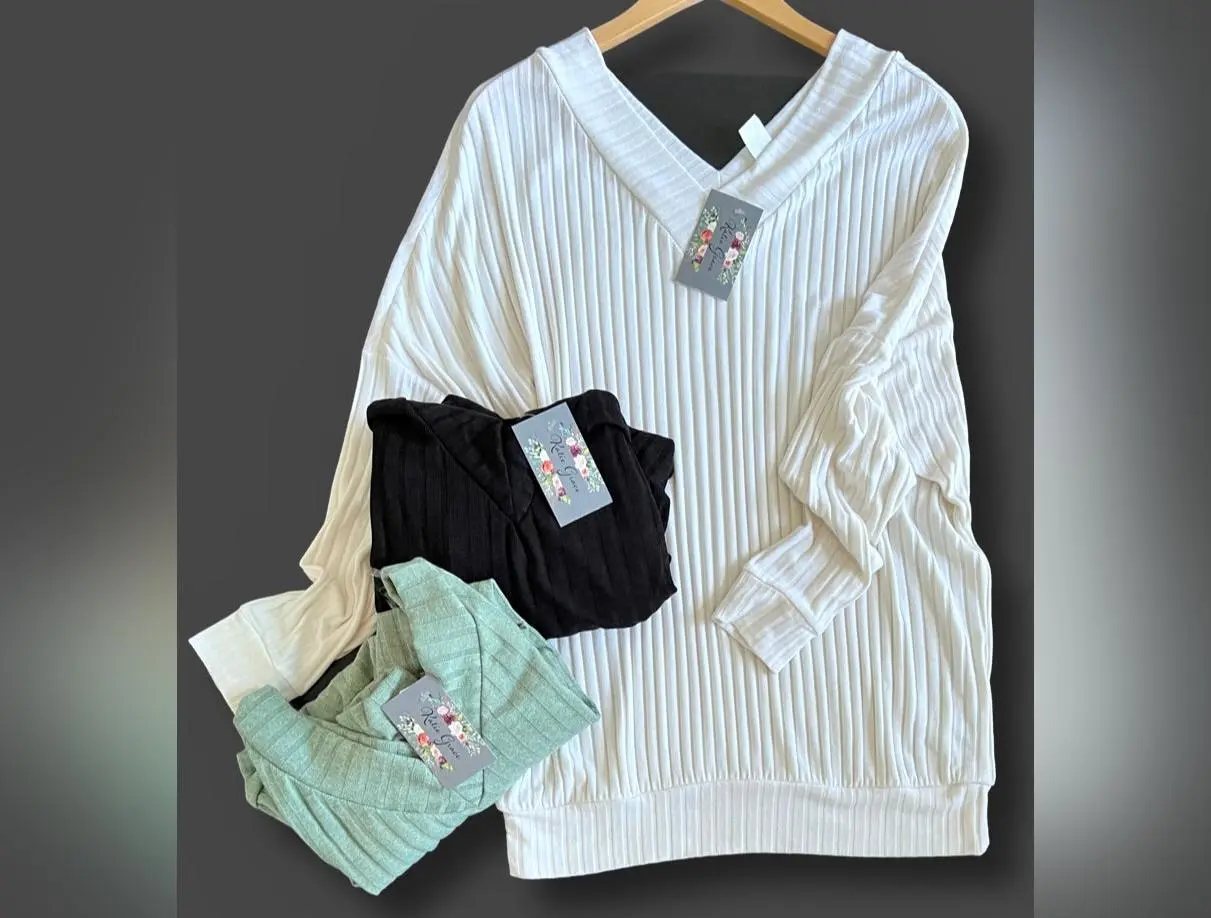 SALE!  "Mabel" Ribbed Knit Pullover