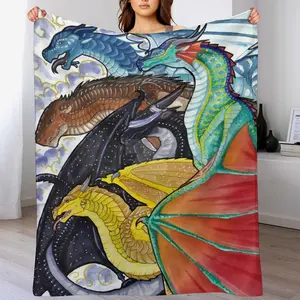 Cartoon Anime Wings of Fire Blanket Fleece Throw Blanket Soft & Warm Fluffy Blankets for Women, Men