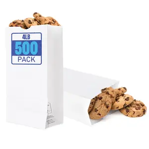 Stock Your Home 4 LB White Paper Bag - 500 Count