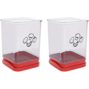 2 PCS Fruit Slicer Cup, Stainless Steel Speed Cutter for Strawberry, Banana, Grape & Egg, Portable Kitchen Cutting Tool