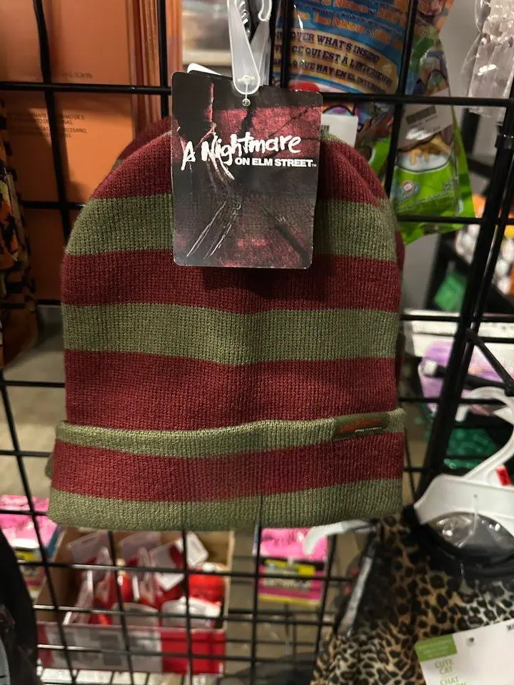 Nightmare on Elm Street Beanie - Red and Green Striped Design Beanie Hat