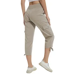 Women’s Lightweight Cargo Capris Pants Quick Dry Hiking Joggers with 6 Pockets Elastic Waist Casual Outdoor Travel Workout Bottoms COMFY MOMS OVER 30#SpringFresh#Summervibes