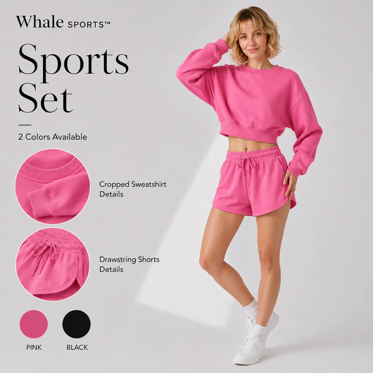 Unisex Minimalist Solid Crew Neck Sweatshirt Set, Loose Long-Sleeve Casual Wear, Versatile Couple Matching Tracksuit for Men and Women
