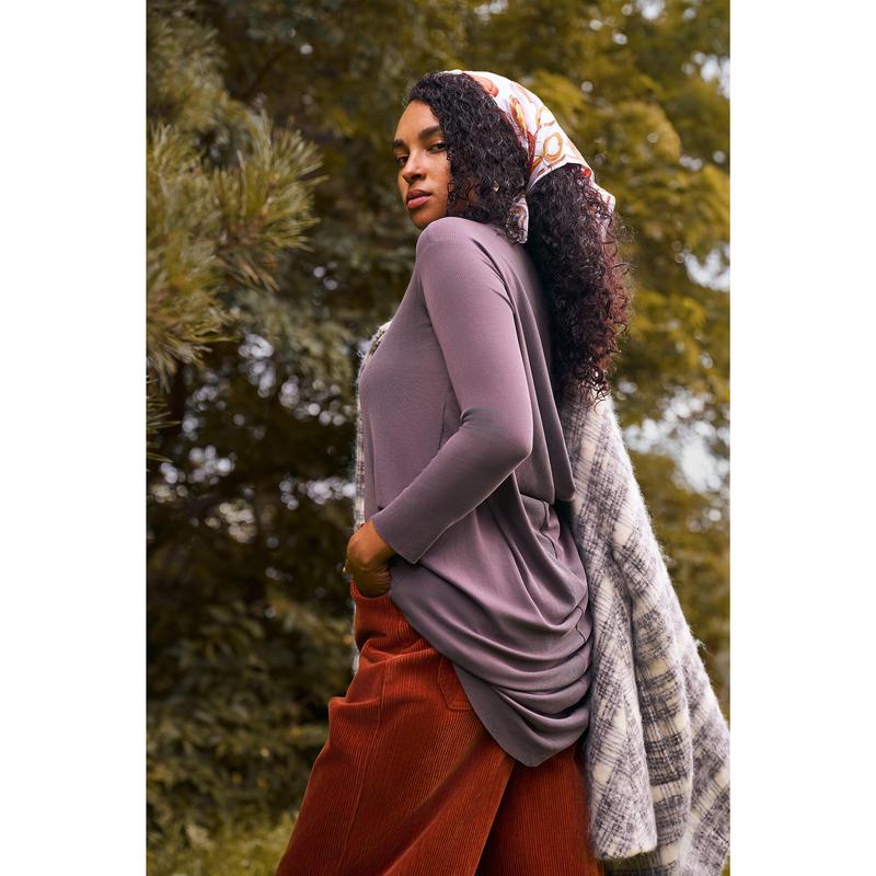 Flow Tunic - Modest Women's Tunic for Workouts & Daily Wear - Fluid Silhouette for Full Coverage Comfort - Available in Charcoal, Black, & Mink - Made in the USA