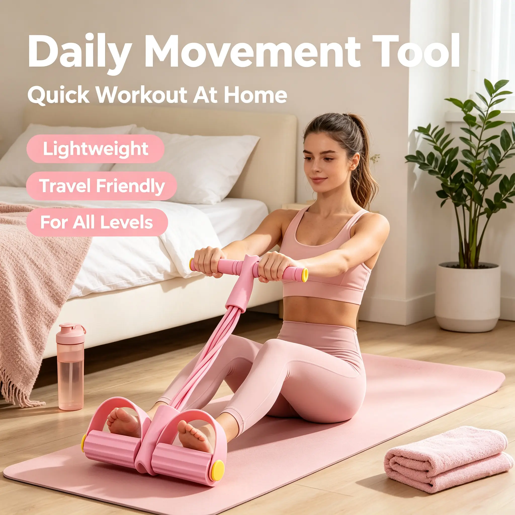Multifunction Tension  6 Tube  Bands with Handles, Natural Latex Yoga  Puller, Home Full Body Workout Equipment for Arm Abdomen Waist Leg Training Men Women Pedal Resistance Fitness Rope Set
