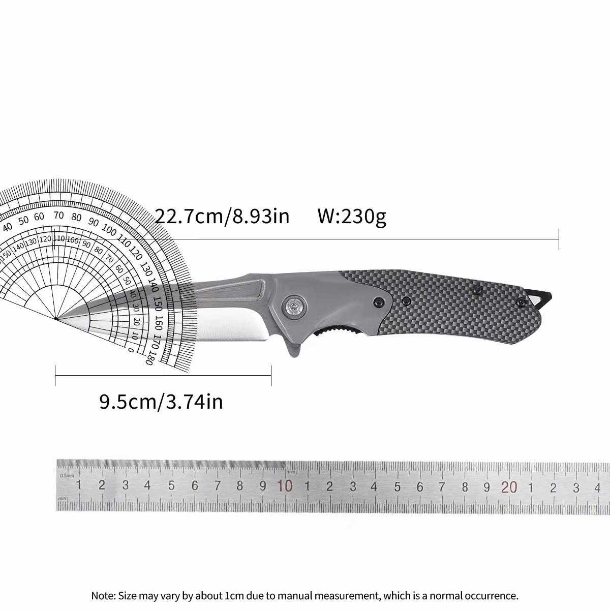 Sleek EDC Folding Knife with Carbon Fiber Texture, Reliable Outdoor Gear for Camping & Bushcraft