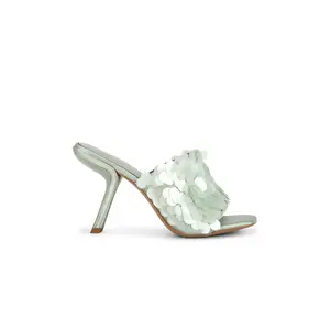 Jeffrey Campbell Bailar Sandal in Mint Satin Combo