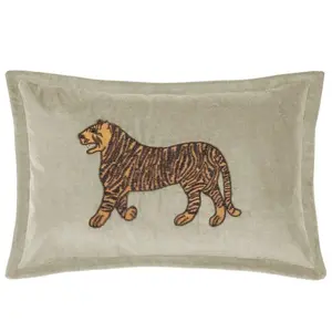 Ember Embellished Tiger Pillow