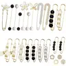 24 Pieces Pearl Crystal Brooch Safety Pins Button Pins Pant Waist Tightener Pins for Clothes Sweater Shawl Collar Dress Cardigan Shirt Jeans Decoration Accessories for Women Girls(Classic)