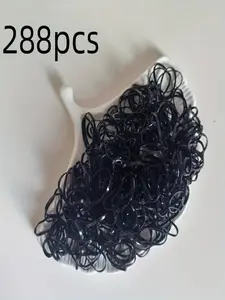 288pcs Extra Large Thin Black Rubber Bands, Multifunctional, Durable & High Elasticity. Sturdy and flexible, ideal for hair styling and ponytails, binding documents and small items in the office, Elastic Band Scrunchies