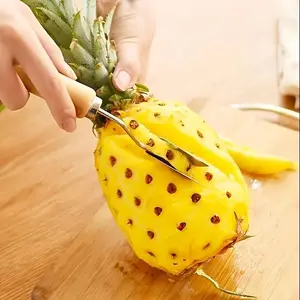 Stainless Steel Pineapple Gadgets: Must-have Pineapple Skin Remover, Eye Remover, Flesh Scooper, and a Multi-functional Tool for Peeling Pineapples (also Works for Fengli) and Removing Eyes.