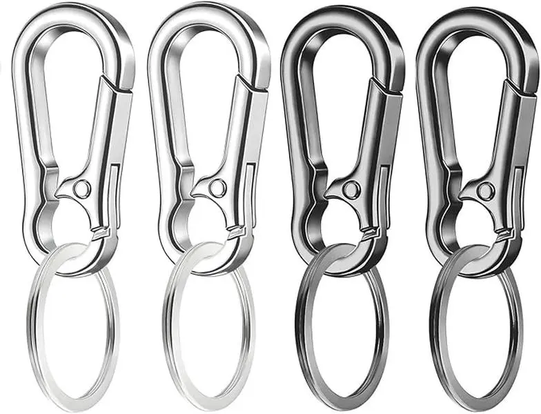 4 Pack Keychain, Metal Key Chain, Sturdy Key Ring, Key Rings Key Organizer Keychain Clip Key Chains for Men Women