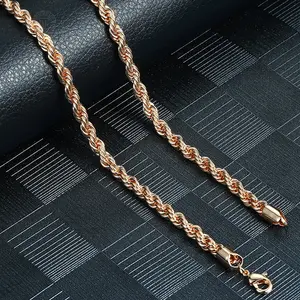 Hermah Womens Mens Rope Chain Necklace Twisted Necklaces 5/6mm Fashion Gifts