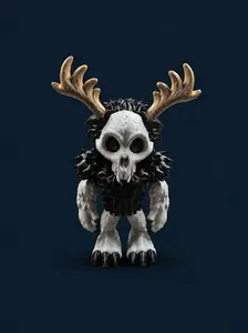 Glow in the Dark - Flexi Wendigo Figure — Articulated 3D Printed Cryptid, Horror Fidget Toy & Display Piece