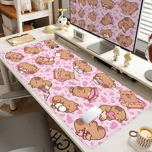 1pc Extra Large Cute Bear Pattern Mouse Pad Cute & Adorable Desk Pad, Computer Keyboard Mousepad with Non - Slip Rubber Base Durable Stitched Edge Perfect Gift for Home and Office Desk Accessories