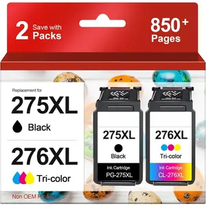 275 XL 276 XL Value Pack  for Cannon Ink 275 276 for  275 and 276 Ink Cartridges Compatible to PIXMA TS3722 TR4700 TR4720 TS3522 TS3500 TS3520 TS3720 TR4722 (2 Pack)