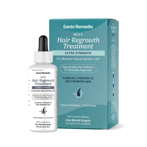 Santo Remedio Men’s Hair Regrowth Treatment, Helps Stimulate Hair Growth and Reduce Hair Loss, Contains 5% Minoxidil, Clinically Proven Ingredient, Fragrance Free