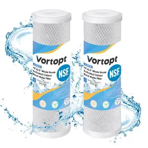 1 Micron 2.5" x 10" Whole House CTO Carbon Sediment Water Filter System-Replacement Cartridge for Any Standard RO Unit-Compatible with Dupont WFPFC8002, WFPFC9001,FXWTC,SCWH-5,4 Pack