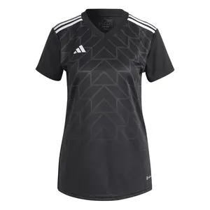 adidas Womens T Icon 23 V Neck Short Sleeve Jersey Soccer Cleats  - Black