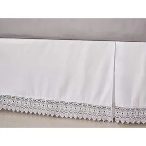 ™-Soft Luxury Lace Dust Ruffle/Bed Skirt Microfiber Platform Wrinkle and Fade Resistant with 15inch Drop