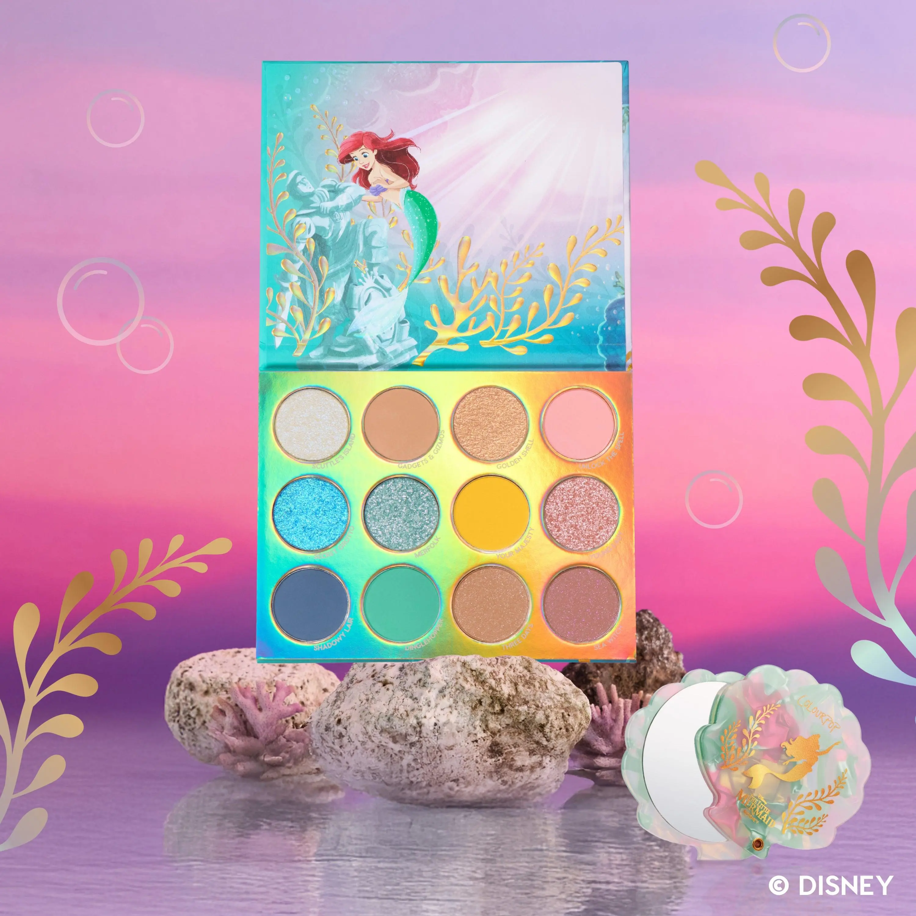 ColourPop & Disney's The Little Mermaid So Mer-maizing Palette & Mirror Set ColourPop & Disney's The Little Mermaid So Mer-maizing Palette & Mirror Set