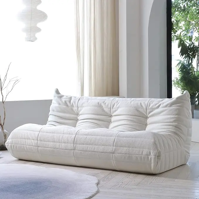 Lazy Togo Floor Sofa Three Seater Bean Bag with Fixed Arms for Modern Living Room Amazon Finds Corner Couch soft white beanbags floorcouch durable