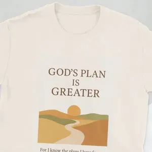 God's Plan Is Greater Inspirational T-Shirt with Landscape Design for Faithful Wear