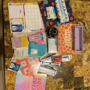 Office Supply Bundles - Assorted Notebooks, Pens, Scissors & Storage Bags in Assorted Colors and Designs