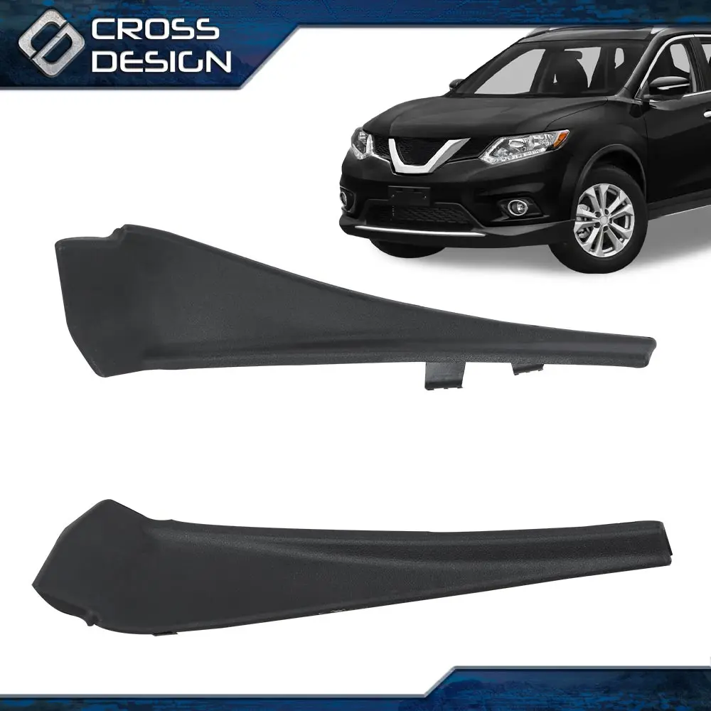 CROSSDESIGN Durable Thermoplastic ABS Windshield Wiper Cowl Extension Cover (25x6.3 cm, 2PCS) - Direct Perfect Fit End Pieces, Automotive Replacement Parts for 2014-2020 Rogue Vehicles