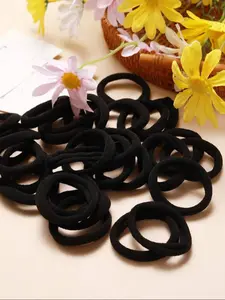 100 Large 4cm High-Elastic Ponytail Headbands, Seamless Elastic Headbands for Women, Ideal for Thick Heavy Curly Hair, Hair Ties