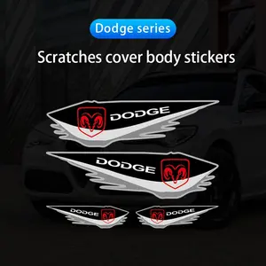 4Pcs Car Stickers Scratch Blocking Vinyl Decals Decorative For Dodge Ram Durango Charger SRT Dart Journey Avenger Caliber Challenger Trucks Hornet Mopar Demon Attitude