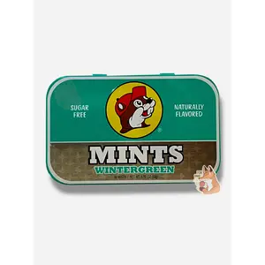 Buc-ee's Wintergreen Mints - Sugar-Free, Vegan, Gluten-Free, 50 Count - Naturally Flavored with Real Wintergreen - Perfect Pocket-Sized Freshener