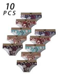 Men's Triangle Underwear Set of 10, Soft Comfy Brief, Ultra-Fine Fiber High Elasticity Breathable Soft Skin-Friendly, Fashionable and Stylish for Young Men