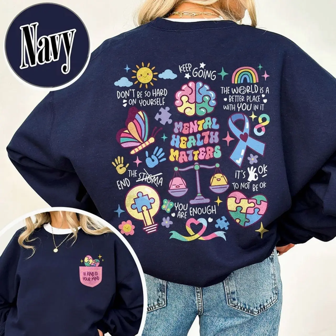 Mental Health Sweatshirt, It Is Okay To Feel All The Feels, Its Okay To Feel All The Feels Inside Out