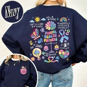 Mental Health Sweatshirt, It Is Okay To Feel All The Feels, Its Okay To Feel All The Feels Inside Out