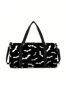 Bat pattern printed large capacity Travel Duffle Bag, portable handheld storage bag, Zipper duffel bag